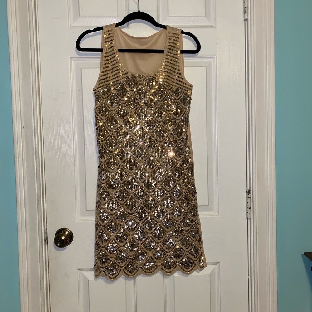 Sparkly beaded flowy dress